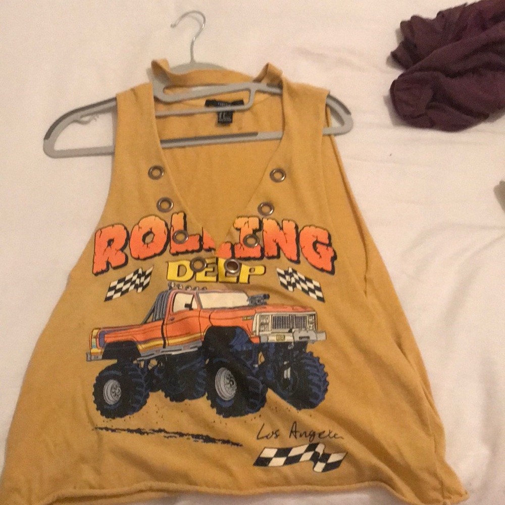 Used Tee tank with an open v neck